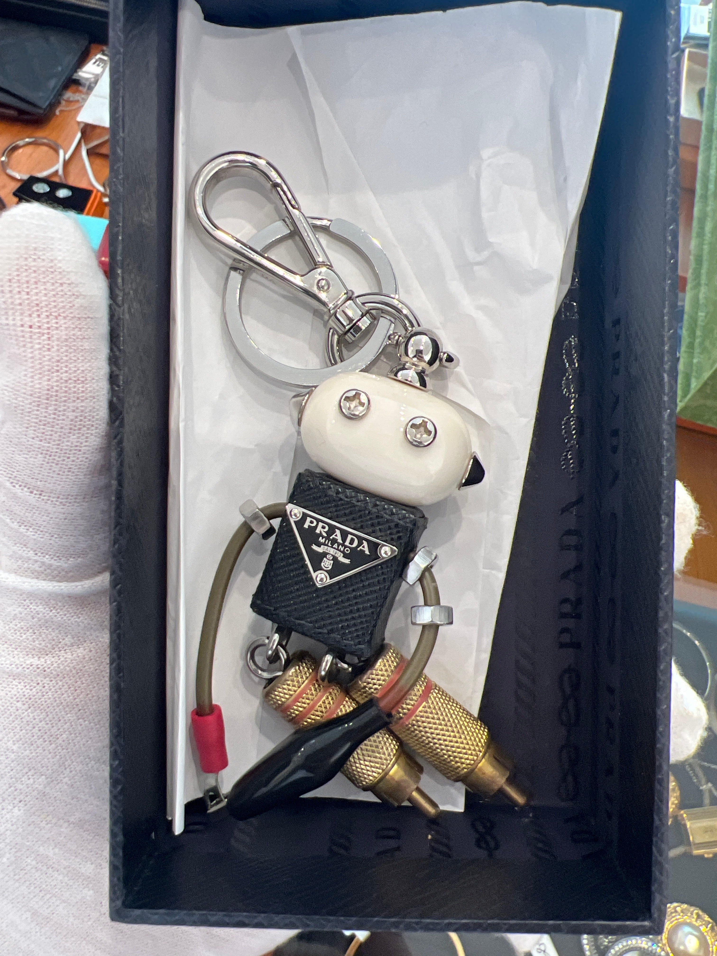 Prada robot keychain