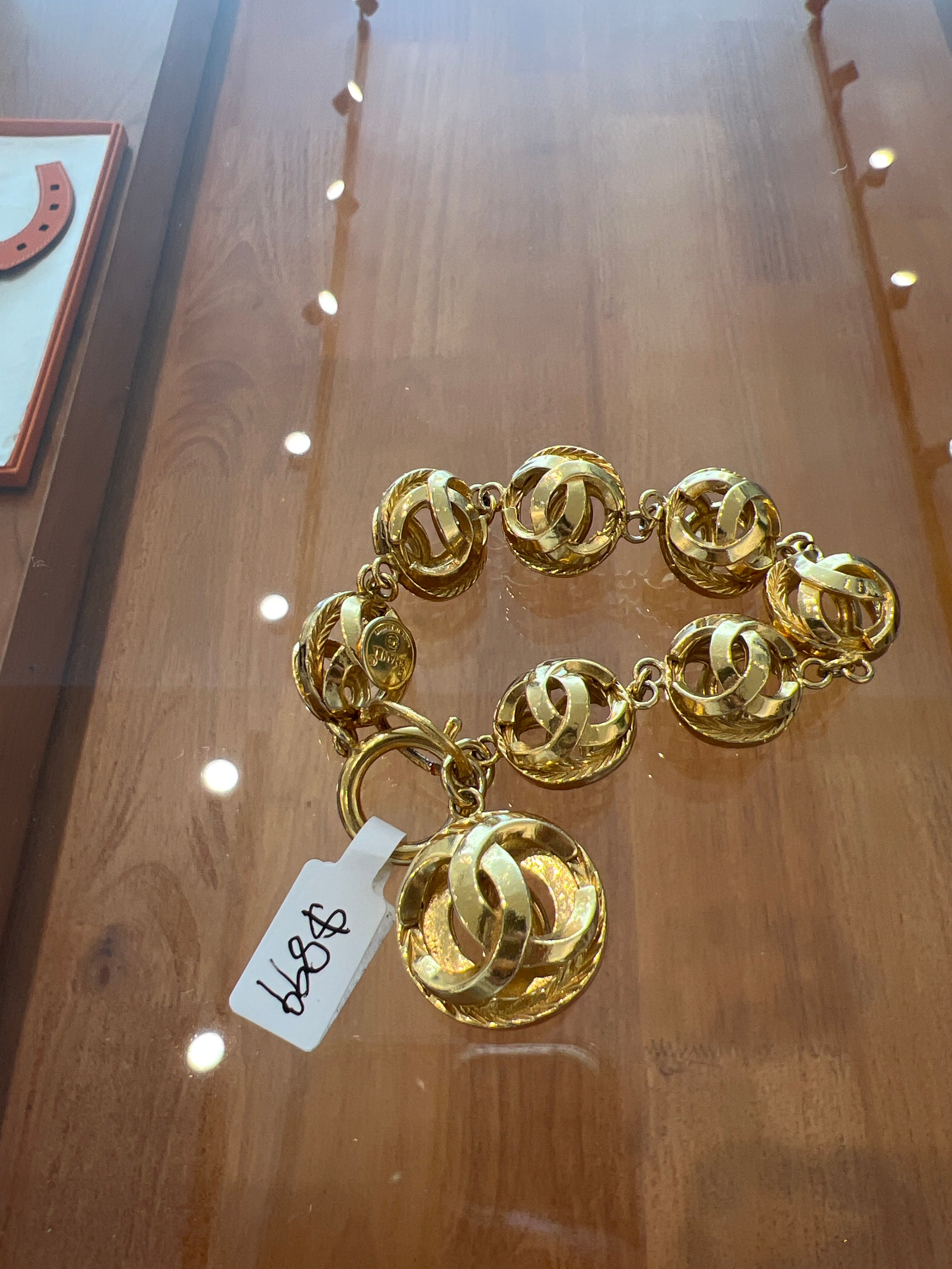 Chanel gold CC link bracele