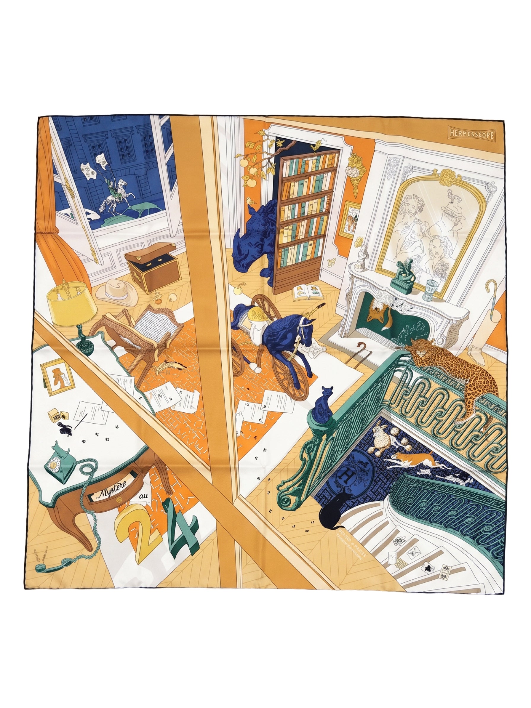 Hermès Mystere Au 24 Faubourg Silk Scarf