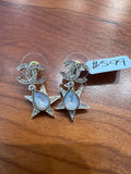Chanel cc star gold is rhinestone drop earrings c73154