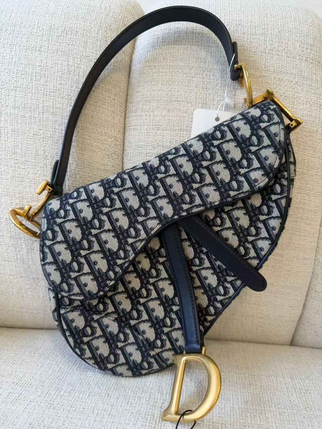 Christian Dior Medium Oblique Jacquard Canvas Saddle Bag