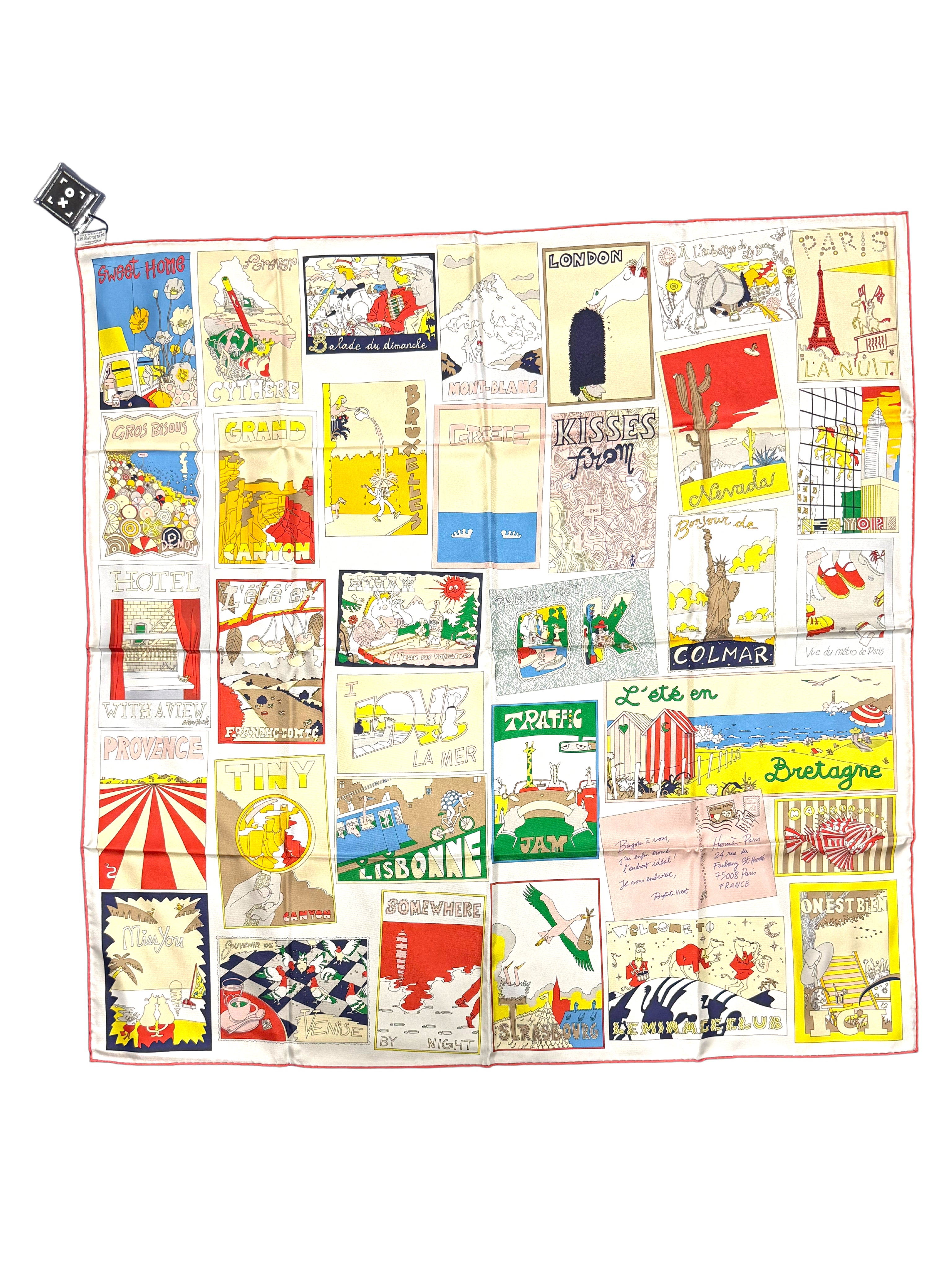 Hermès Silk Carré 90 Scarf titled "On Est Bien Ici !" By Baptiste Virot 2026