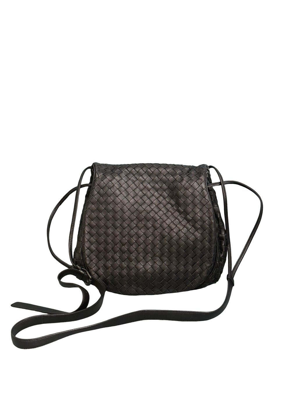 Bottega Veneta Intrecciato Nappa Leather Flap Messenger Crossbody Bag