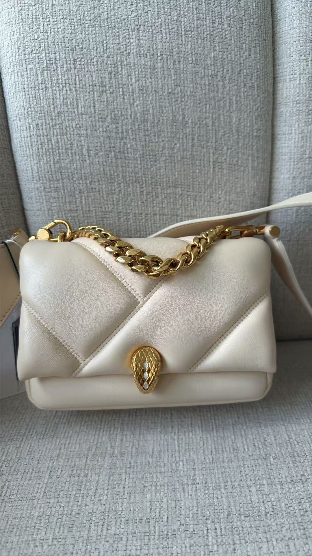 Bvlgari Serpenti Cabochon Maxi Quilted Nappa Leather Chain Crossbody Bag
