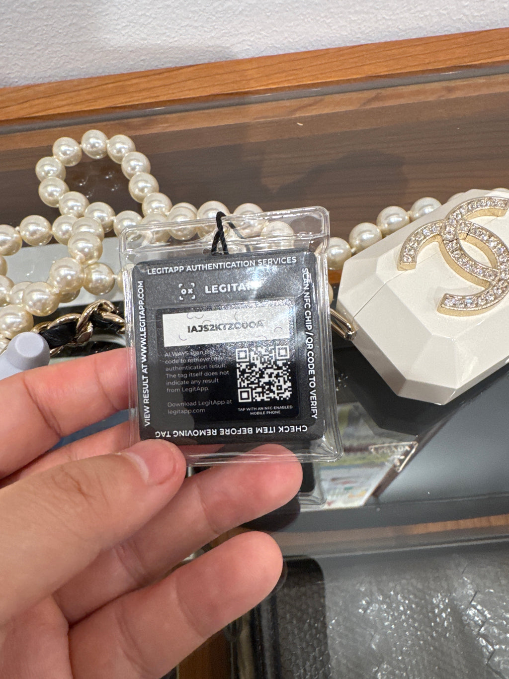 Chanel resin and crystal pearl AirPods Pro case