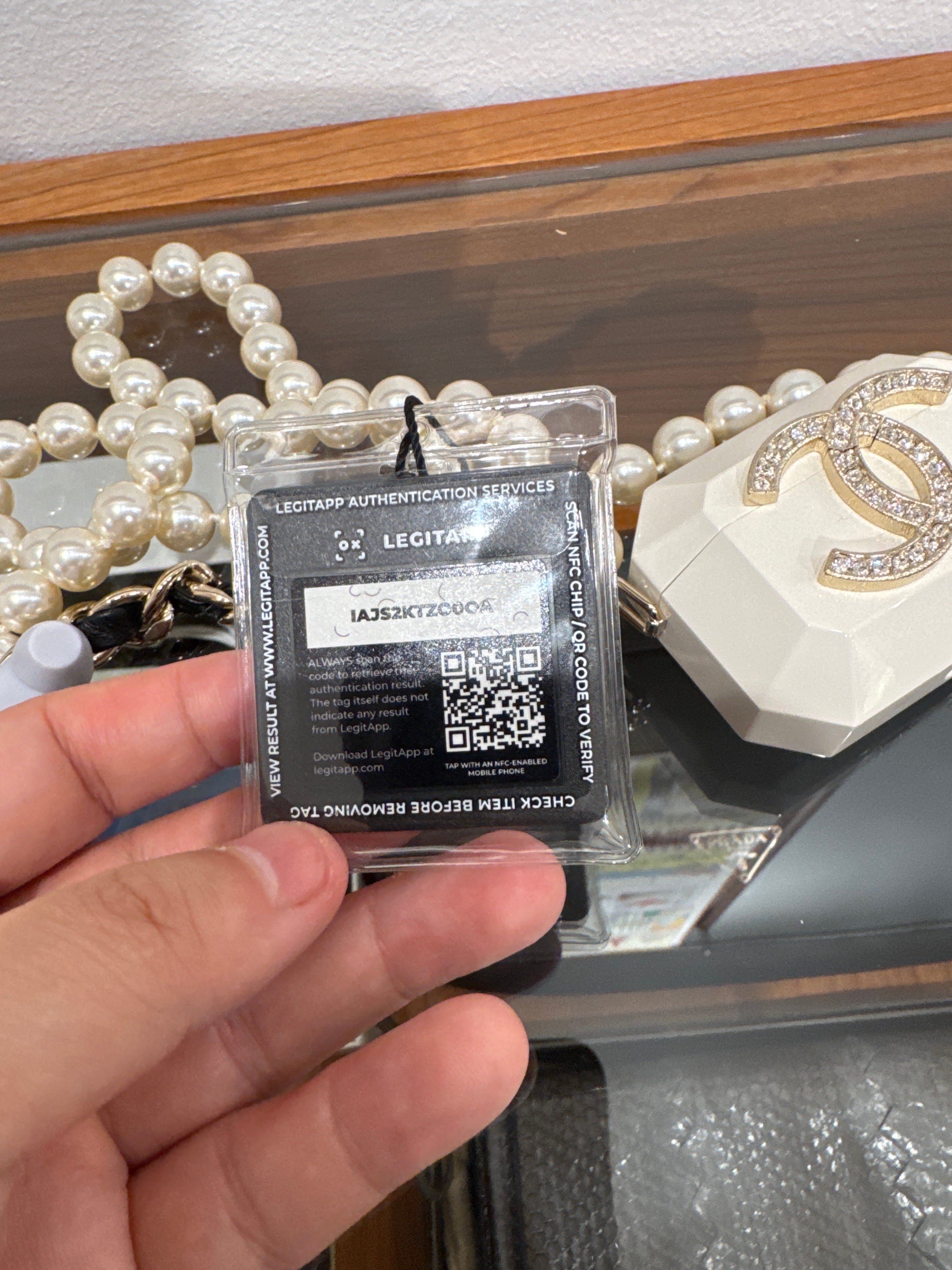 Chanel resin and crystal pearl AirPods Pro case
