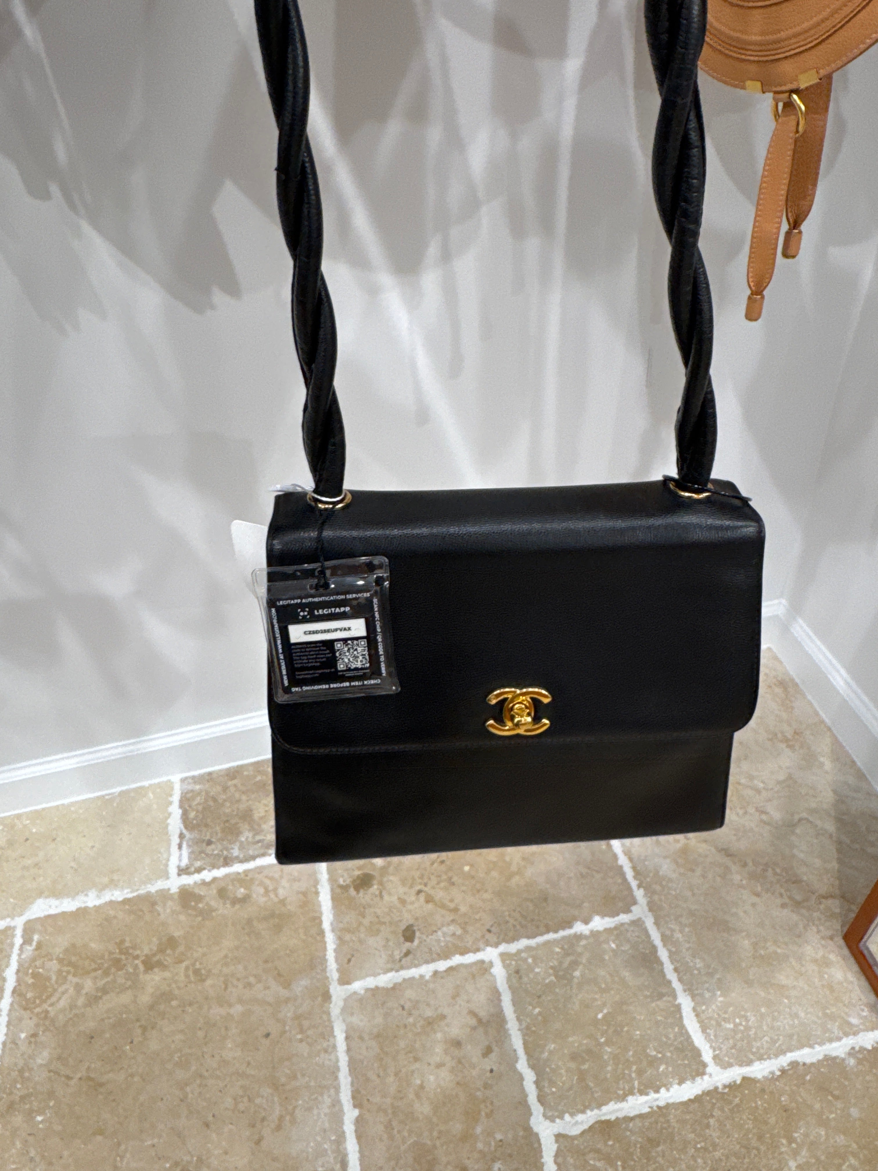 Chanel CC Caviar Twisted Strap Shoulder Bag