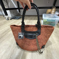 Balenciaga Raffia Panier City Basket Tote Bag