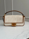 Fendi FF Jacquard Canvas Baguette Shoulder Bag