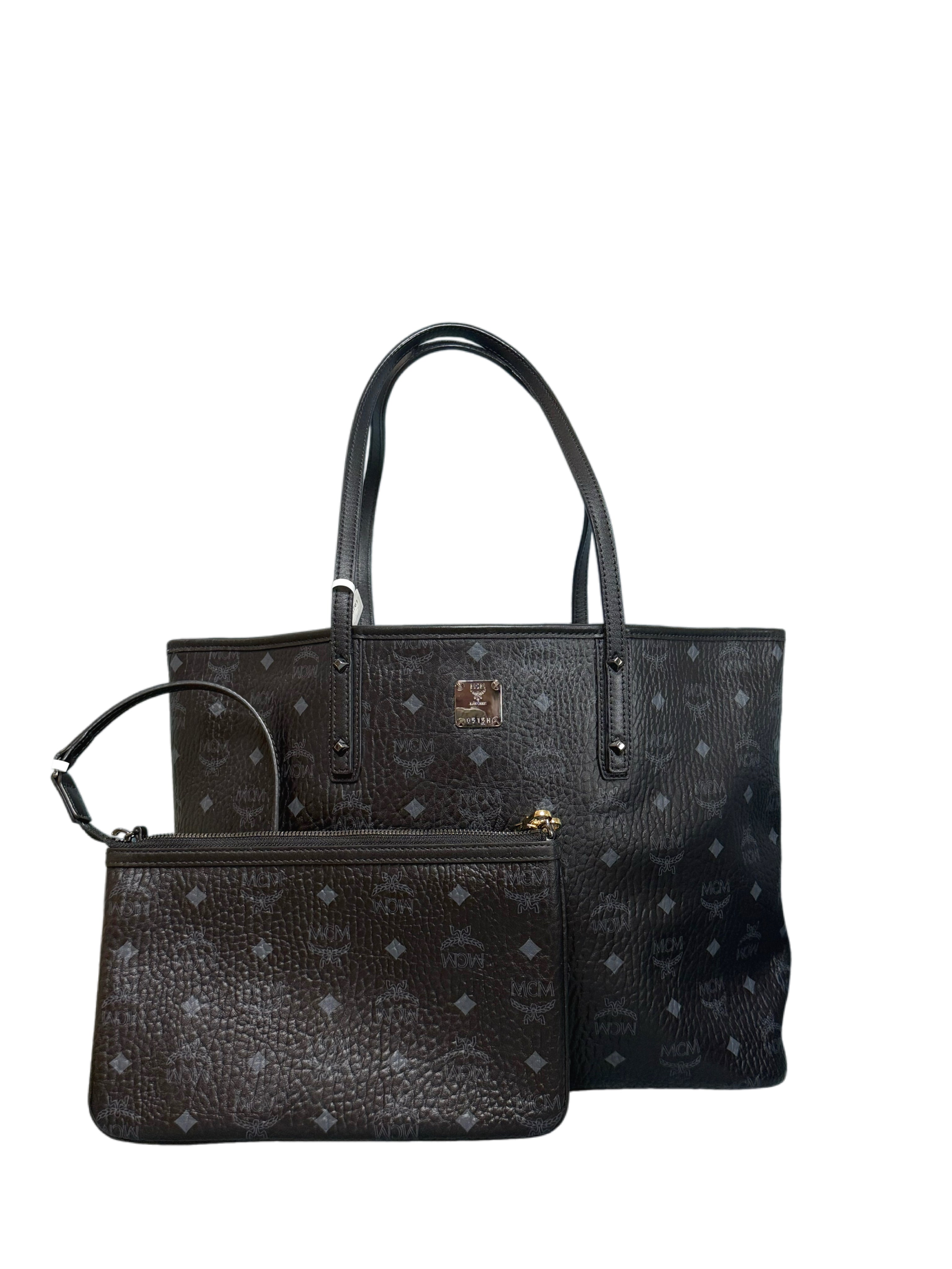 MCM Visetos Medium Reversible Liz Shopper Tote Bag With Pouch