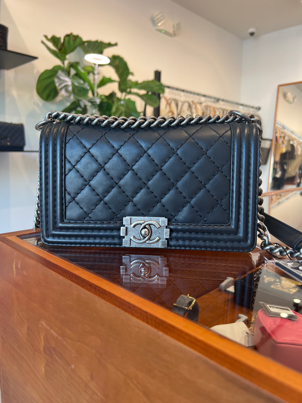 Chanel Calfskin Quilted Medium Boy Flap Black