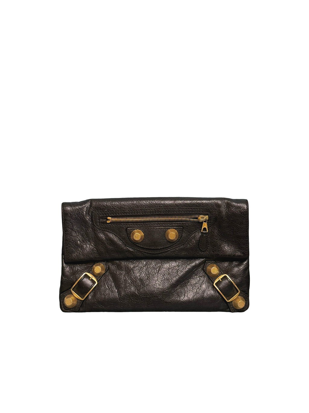 Balenciaga Leather Motocross Giant Envelope Clutch Bag