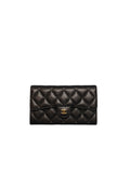 Chanel Grained Calfskin Quilted CC Flap Long Wallet